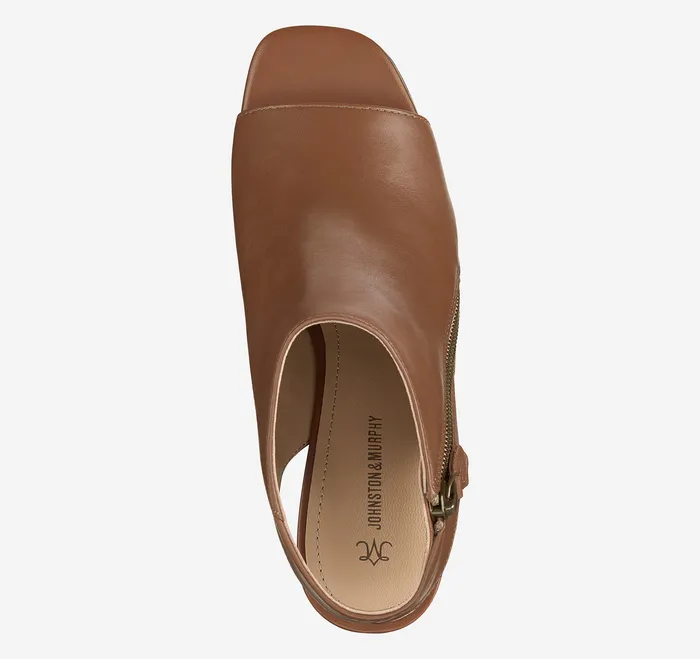 Evelyn SideZip Bootie Cognac Glove Leather Women Women8217s Shoes Johnston and Murphy