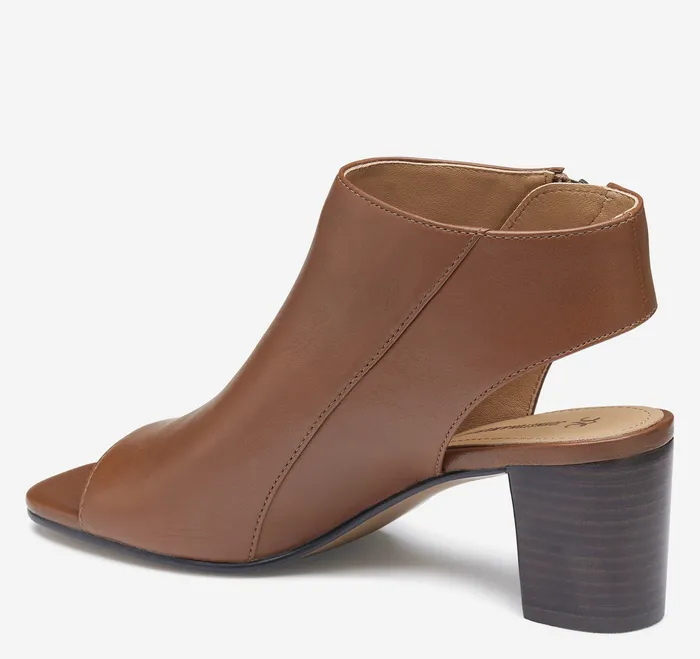 Evelyn SideZip Bootie Cognac Glove Leather Women Women8217s Shoes Johnston and Murphy