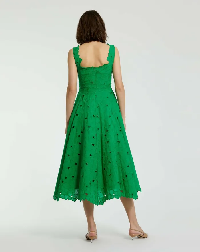 Every Day Dresses Mac Duggal Women Embroidered Floral A Line Midi Dress Spring Green