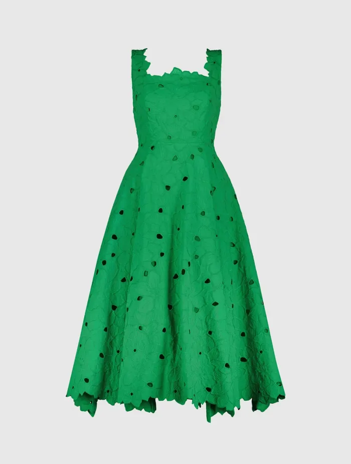 Every Day Dresses Mac Duggal Women Embroidered Floral A Line Midi Dress Spring Green
