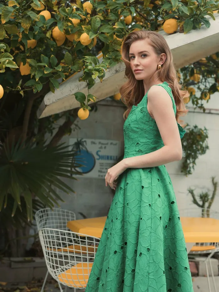 Every Day Dresses Mac Duggal Women Embroidered Floral A Line Midi Dress Spring Green