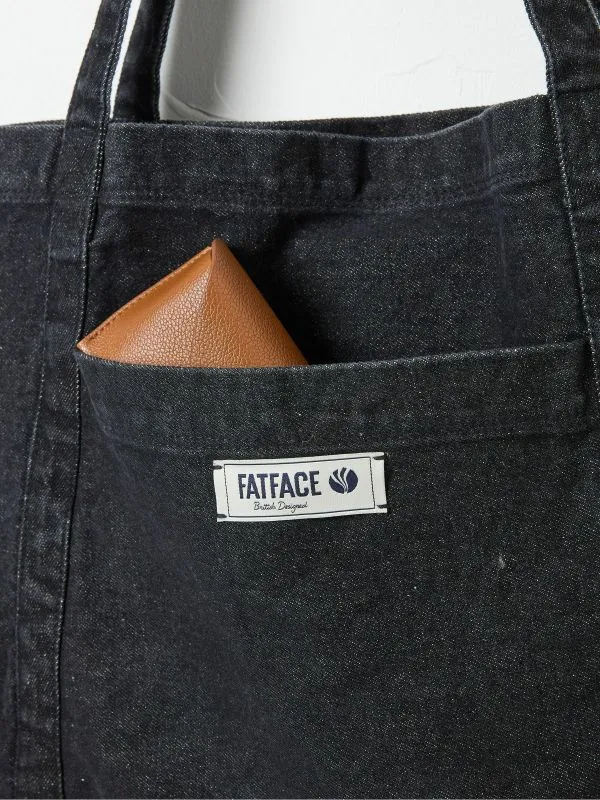 Fat Face Bags and Purses Women Astrid Black Pocket 100 Cotton Tote Bag