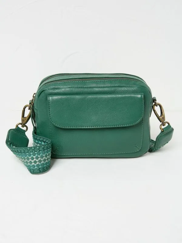 Fat Face Bags and Purses Women Oslo Bright Green Camera Bag With Ornate Strap