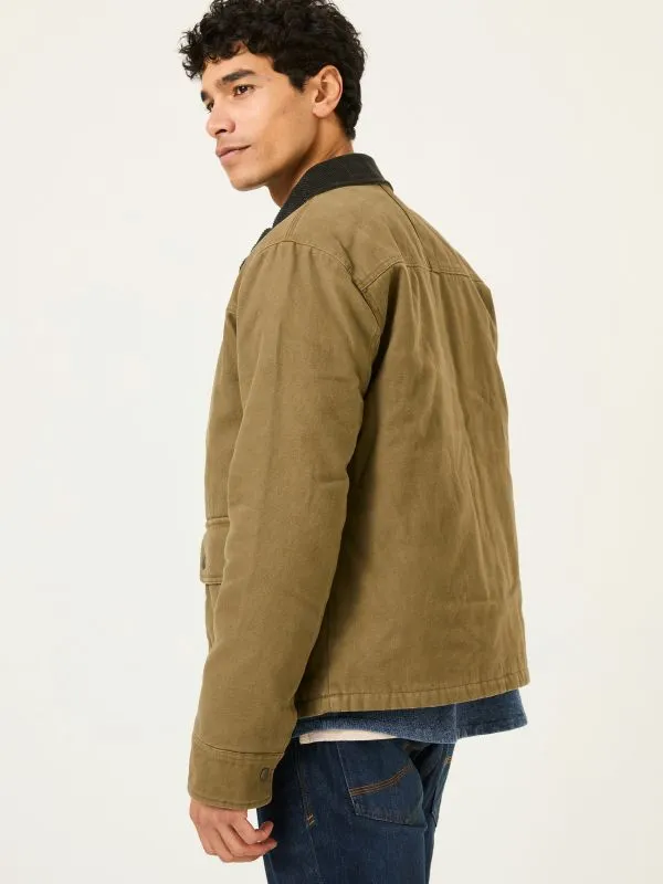 Fat Face Coats and Jackets Men Khaki Green Canvas Jacket