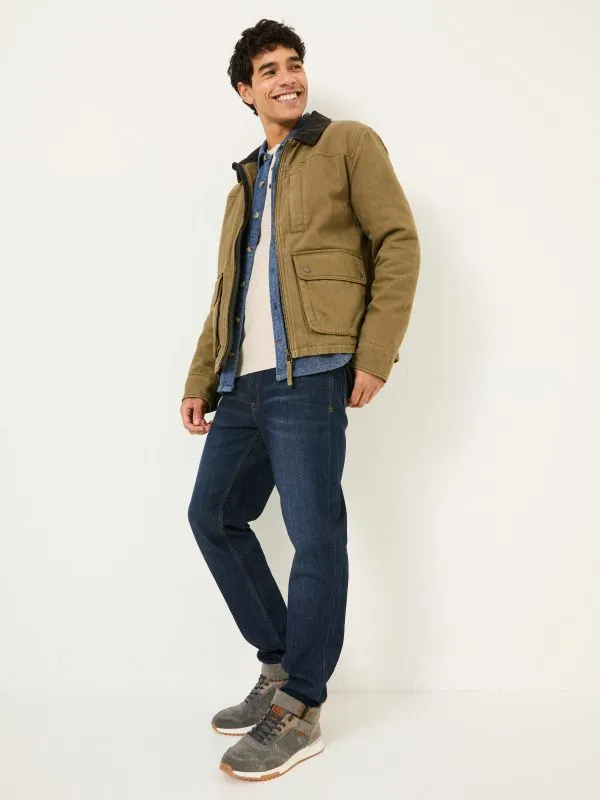 Fat Face Coats and Jackets Men Khaki Green Canvas Jacket