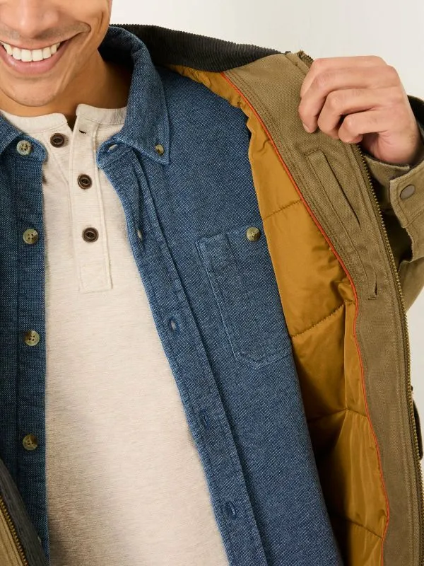 Fat Face Coats and Jackets Men Khaki Green Canvas Jacket