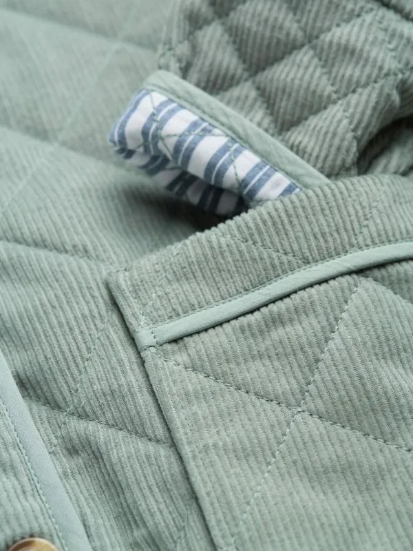 Fat Face Coats and Jackets Women Maeve Light Blue Cord Quilted Jacket