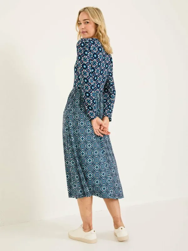 Fat Face Dresses Women Indigo Blue Fia Jersey Midi Dress