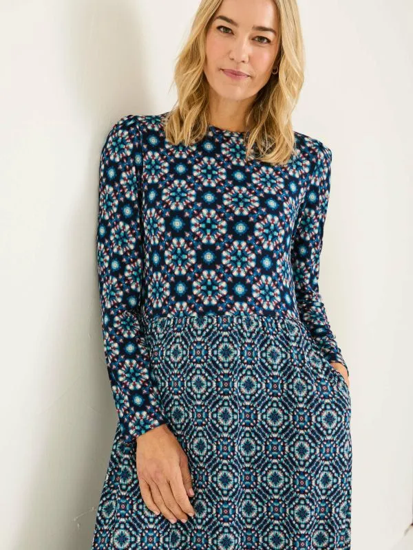 Fat Face Dresses Women Indigo Blue Fia Jersey Midi Dress