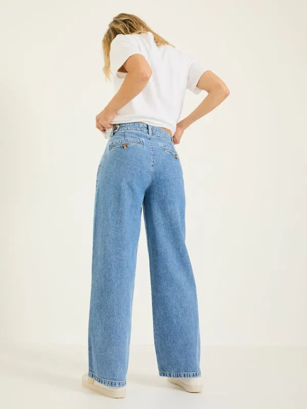 Fat Face Jeans Women Ginger Denim Vintage Wide Leg Jeans