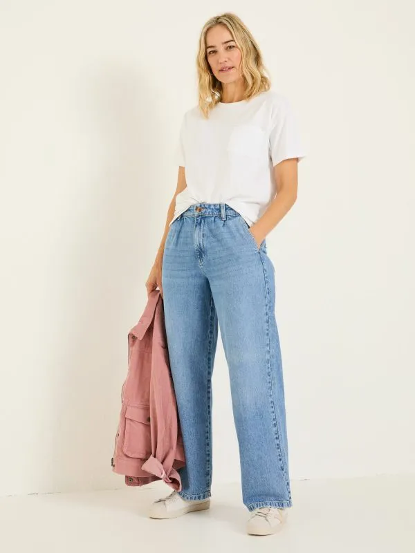Fat Face Jeans Women Ginger Denim Vintage Wide Leg Jeans