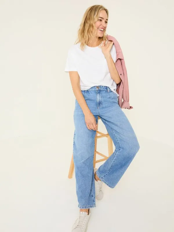 Fat Face Jeans Women Ginger Denim Vintage Wide Leg Jeans