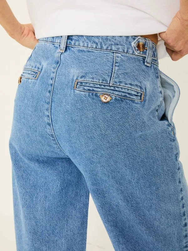 Fat Face Jeans Women Ginger Denim Vintage Wide Leg Jeans