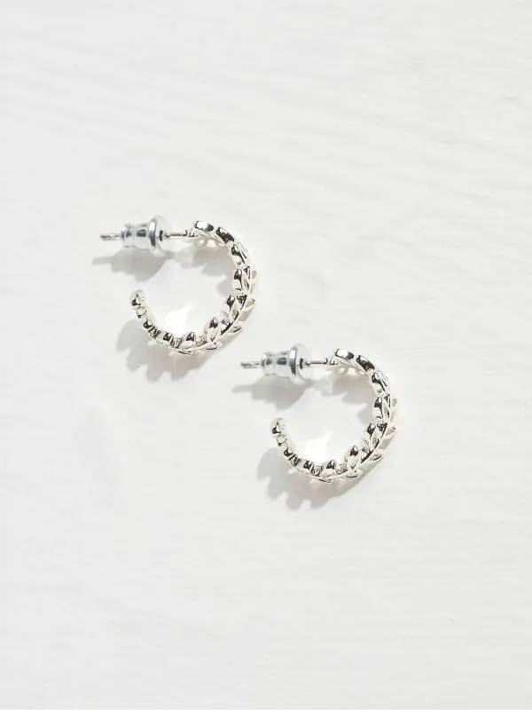 Fat Face Jewellery Women Daisy Silver Tone Tone Hoops Earrings