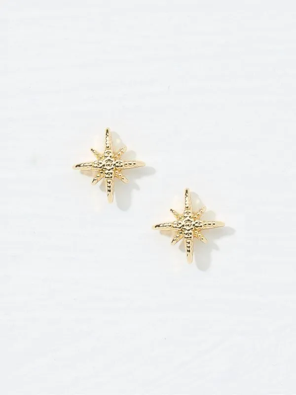 Fat Face Jewellery Women Gold Tone Textured Stud Earrings
