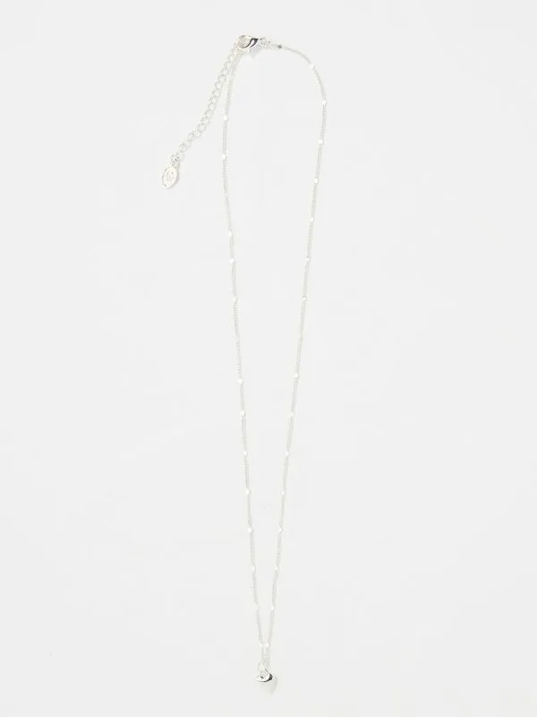 Fat Face Jewellery Women Silver Tone Heart Pendant Necklace