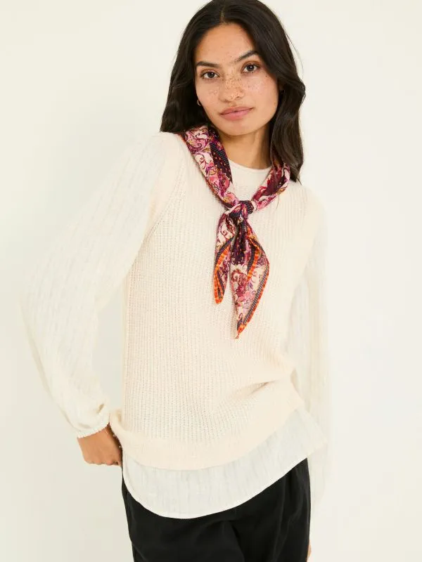 Fat Face Knitwear Women Light Natural Amara 2 In 1 Knitted Tank