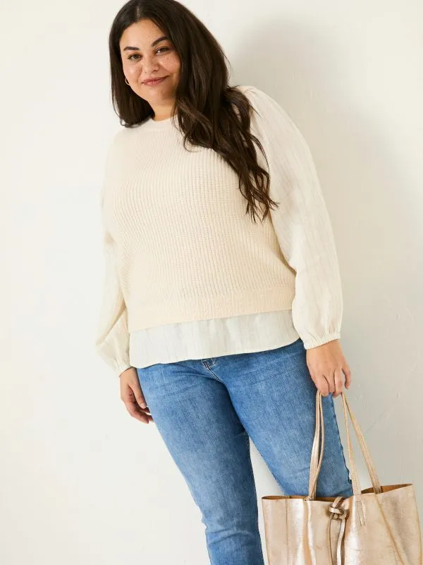 Fat Face Knitwear Women Light Natural Amara 2 In 1 Knitted Tank