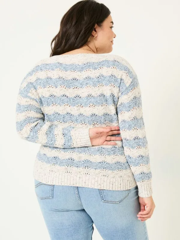 Fat Face Knitwear Women Natural Edith Texture Stripe Knitted Jumper
