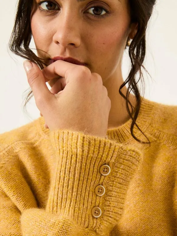 Fat Face Knitwear Women Yellow Carlee Knitted Button Front Cardigan