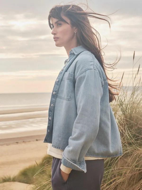 Fat Face Shirts and Blouses Women Chambray Blue Sara Chambray Shirt
