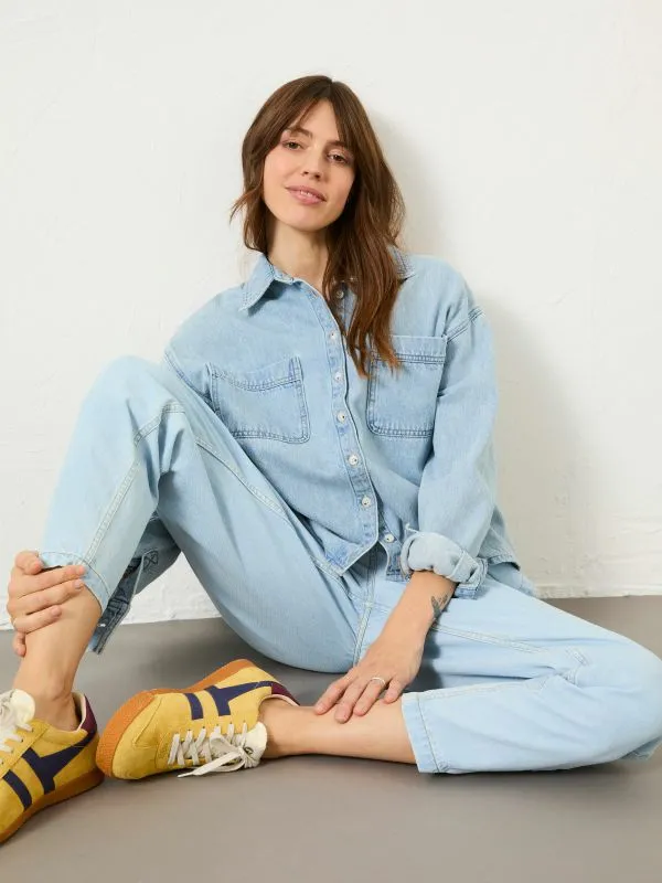 Fat Face Shirts and Blouses Women Chambray Blue Sara Chambray Shirt