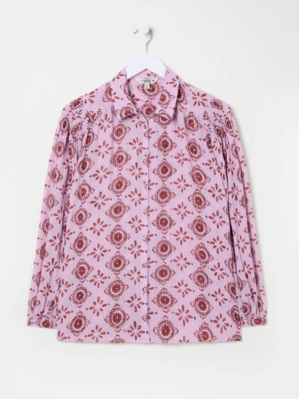 Fat Face Shirts and Blouses Women Heather Purple 100 Cotton Ebby Blouse