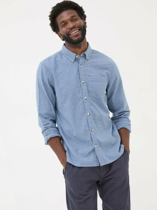 Fat Face Shirts Men Blue Long Sleeve Grantham Grid Check 100 Cotton Shirt