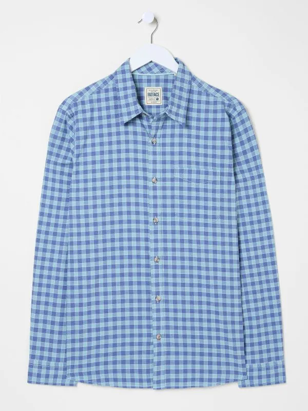 Fat Face Shirts Men Light Vintage Blue Long Sleeve Sandy Check 100 Cotton Shirt Fat Face Shirts Men Light Vintage Blue Long Sleeve Sandy Check 100 Cotton Shirt