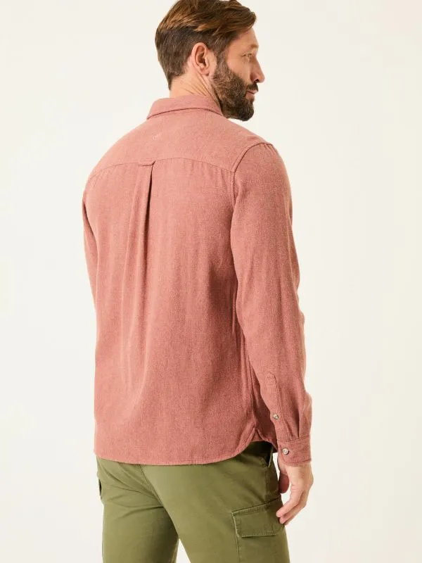 Fat Face Shirts Men Rust Brown 100 Cotton Long Sleeve Brushed Shirt