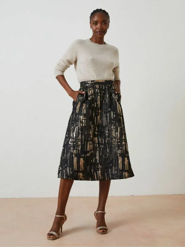 Fat Face Skirts Women Black Cleo Jacquard Skirt
