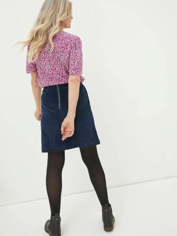 Fat Face Skirts Women Blue Eliza Cord Skirt