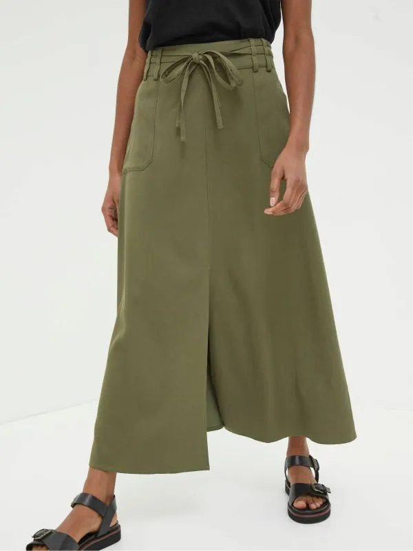 Fat Face Skirts Women Melanie Green Utility Midi Skirt