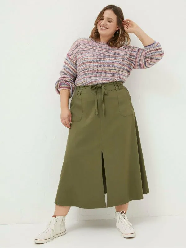 Fat Face Skirts Women Melanie Green Utility Midi Skirt