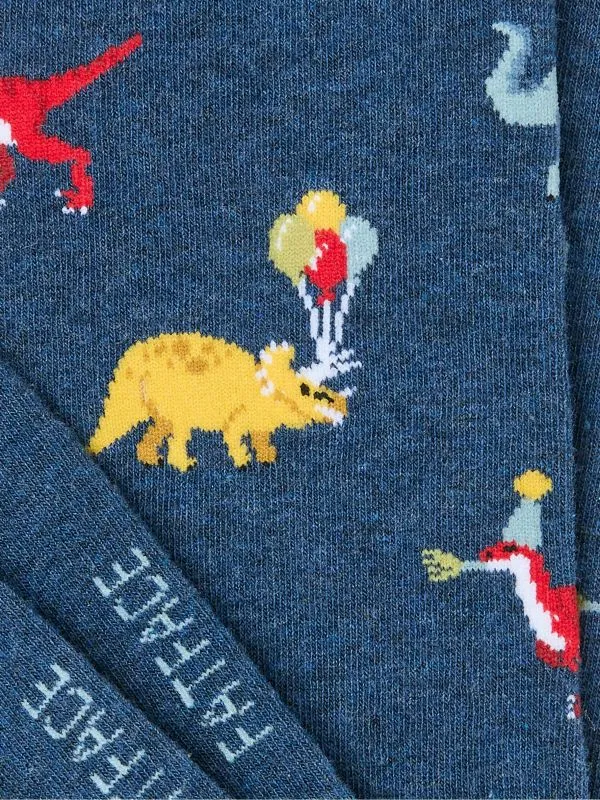Fat Face Socks Men Blue Navy Party Dinosaur Socks