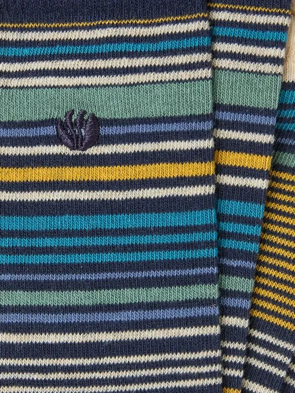 Fat Face Socks Men Blue Navy Striped Socks