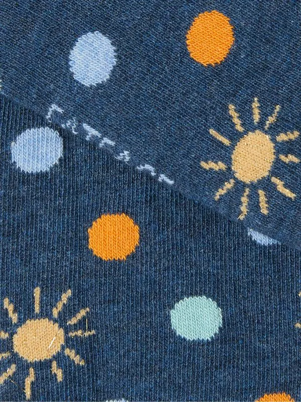 Fat Face Socks Women Navy Sun And Spots Trainers Socks