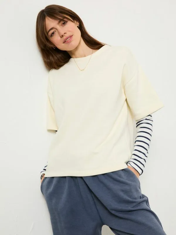 Fat Face Sweatshirts and Hoodies Women Ivory Sol Crew 100 Cotton Sweatshirt