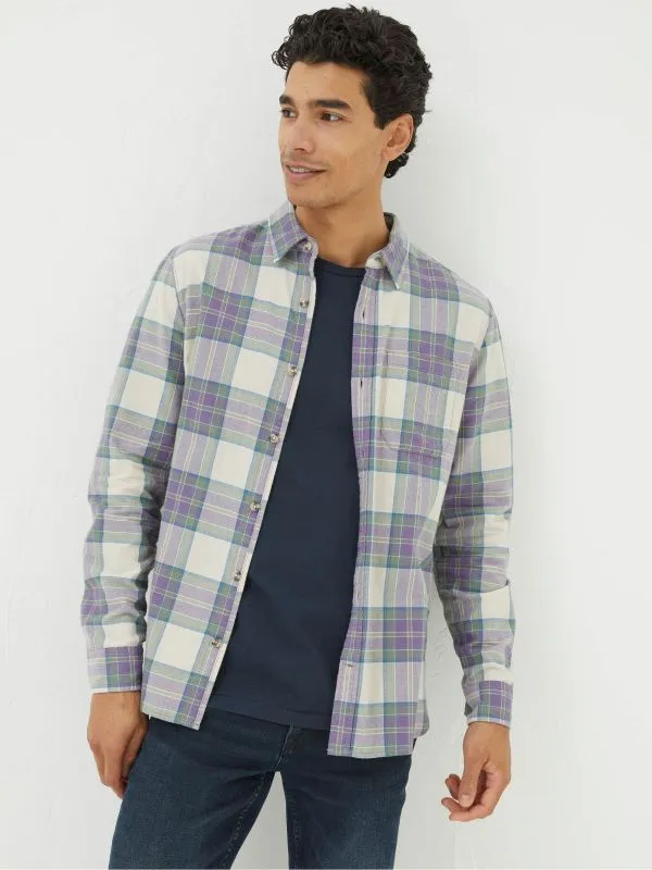 Fat Face Tall Collection Men Frensham Purple Check Shirt