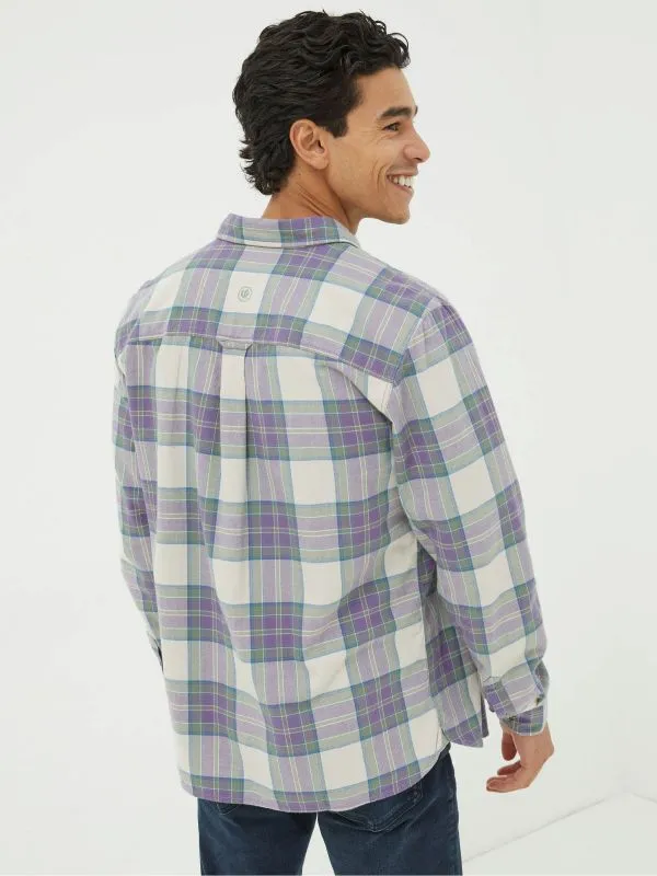 Fat Face Tall Collection Men Frensham Purple Check Shirt