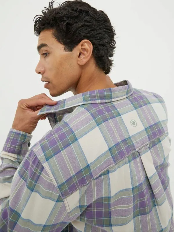 Fat Face Tall Collection Men Frensham Purple Check Shirt