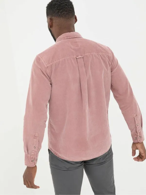 Fat Face Tall Collection Men Pink Long Sleeve Cord Shirt