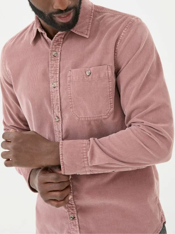 Fat Face Tall Collection Men Pink Long Sleeve Cord Shirt