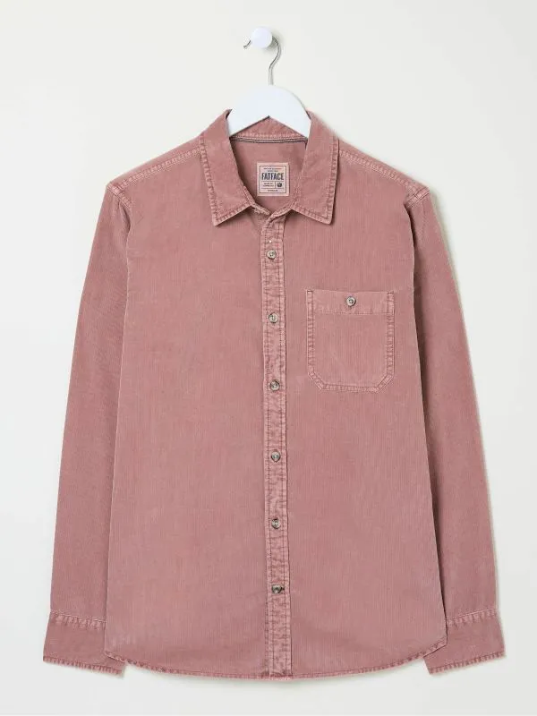 Fat Face Tall Collection Men Pink Long Sleeve Cord Shirt