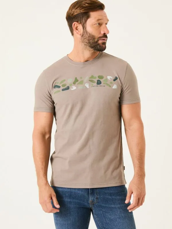 Fat Face Tops and TShirts Men Grey Climbing Front Graphic TShirt