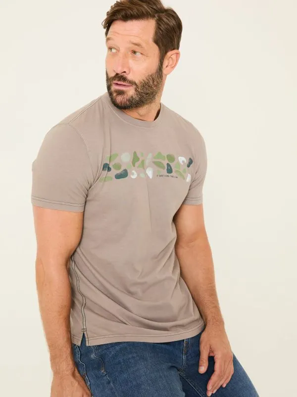 Fat Face Tops and TShirts Men Grey Climbing Front Graphic TShirt