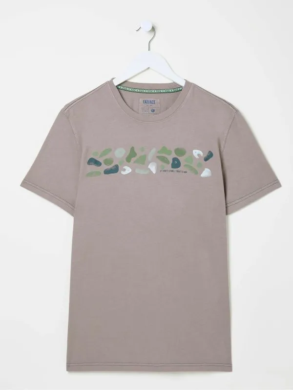 Fat Face Tops and TShirts Men Grey Climbing Front Graphic TShirt