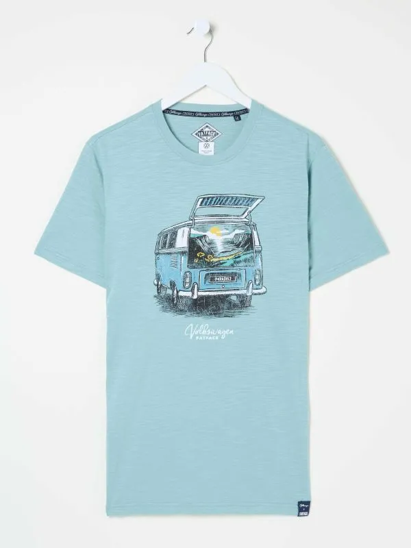 Fat Face Tops and TShirts Men Light Blue VW Camper Scene T Shirt
