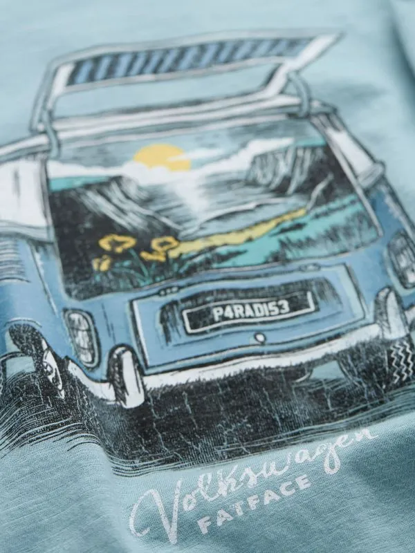 Fat Face Tops and TShirts Men Light Blue VW Camper Scene T Shirt