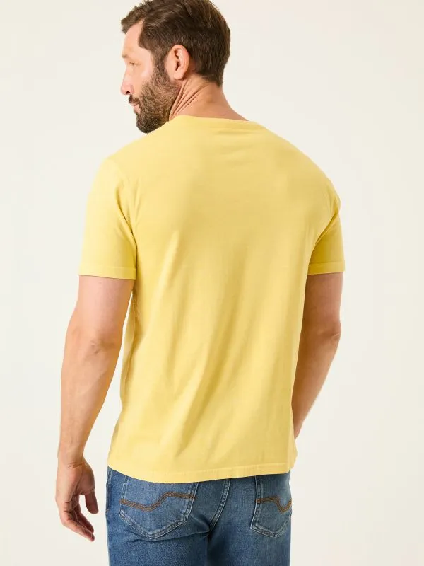 Fat Face Tops and TShirts Men Lulworth Light Yellow TShirt